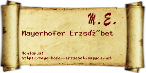Mayerhofer Erzsébet névjegykártya