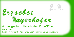 erzsebet mayerhofer business card